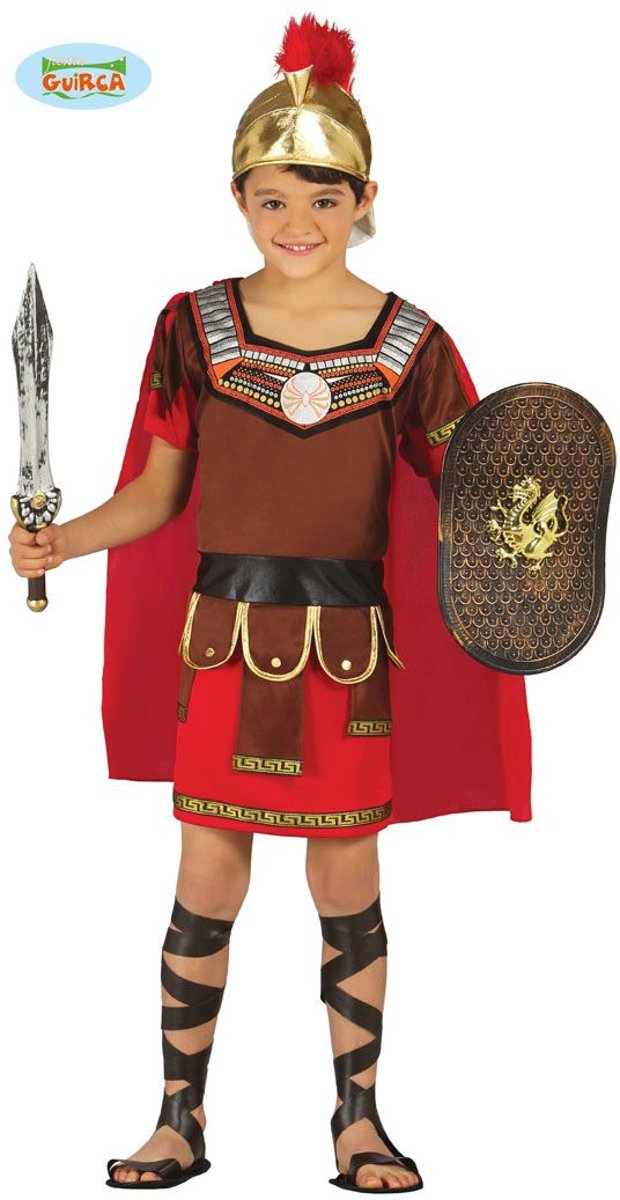 Strijder (Oudheid) Kostuum | Centurion Uit Het Romeinse Rijk | Jongen | 7 - 9 jaar | Carnaval kostuum | Verkleedkleding